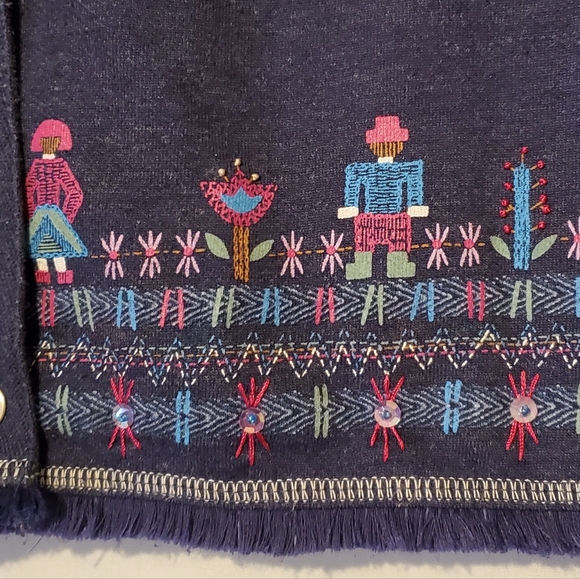 ☆HOST PICK☆  Blast Blazer sweater Blue with design size small - Picture 2 of 6